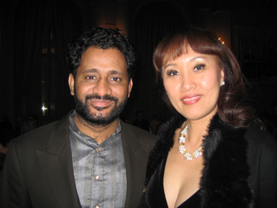 Nina Coffey with Resul Pookutty - Zaxcom Deva user and Academy Award winner for Slumdog Millionaire